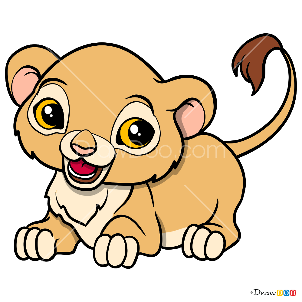How to Draw Baby Lion, Baby Animals